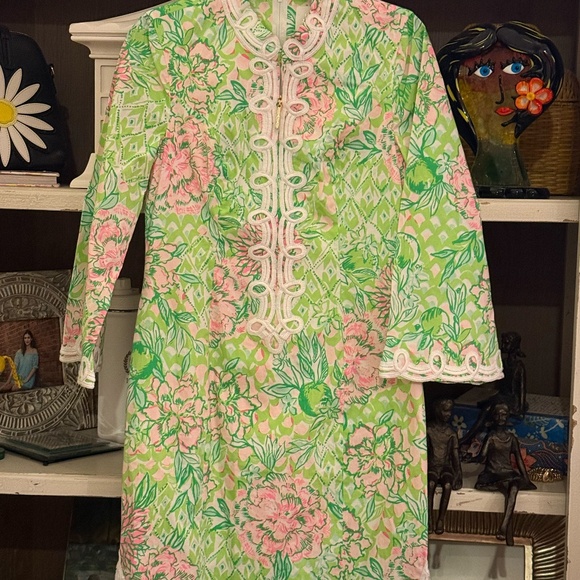 Lilly Pulitzer sz 4 Shealyn stretch maxi caftan lime feeling good fauna nwt - Picture 6 of 7